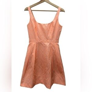 EUC Anthropologie Shoshanna Pleated Sleeveless Neon Peach Pink Mini Dress 4